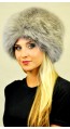 Bluish colour fox fur hat